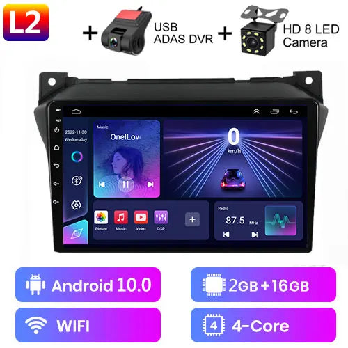 Android 12 9" 2 Din Autoradio per Suzuki Alto 2009-2016