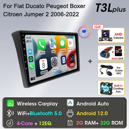 Autoradio 9" 2DIN Android per Fiat Ducato 2006-2022