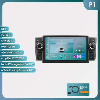 CarPlay e Android Auto 7" per Fiat Grande Punto 2007-2012