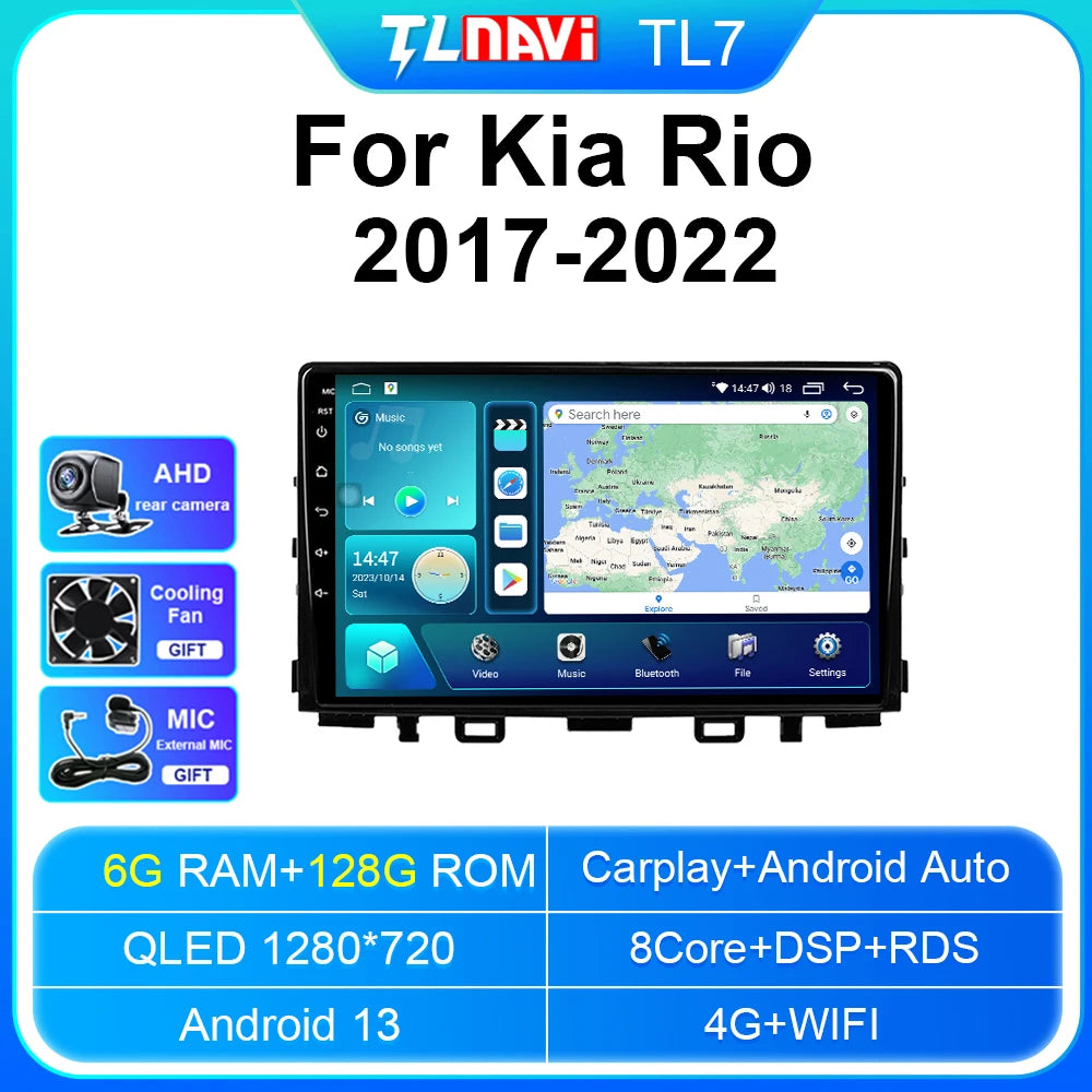 Autoradio stereo Android Auto da 9" per Kia Rio 2017-2022