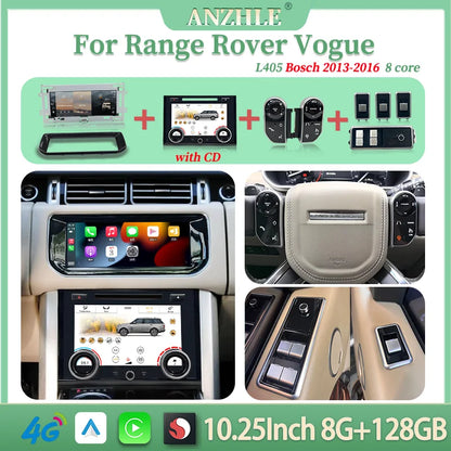 Android 13 10.25" 1 Din car radio for Range Rover Vogue/Sport 2013-2017