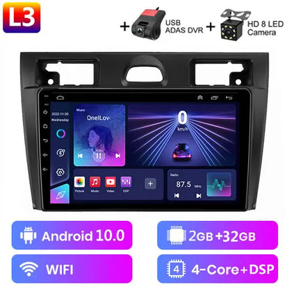 Radio Android 12 CarPlay, 9" 2 Din per Ford Fiesta MK6 2002-2008