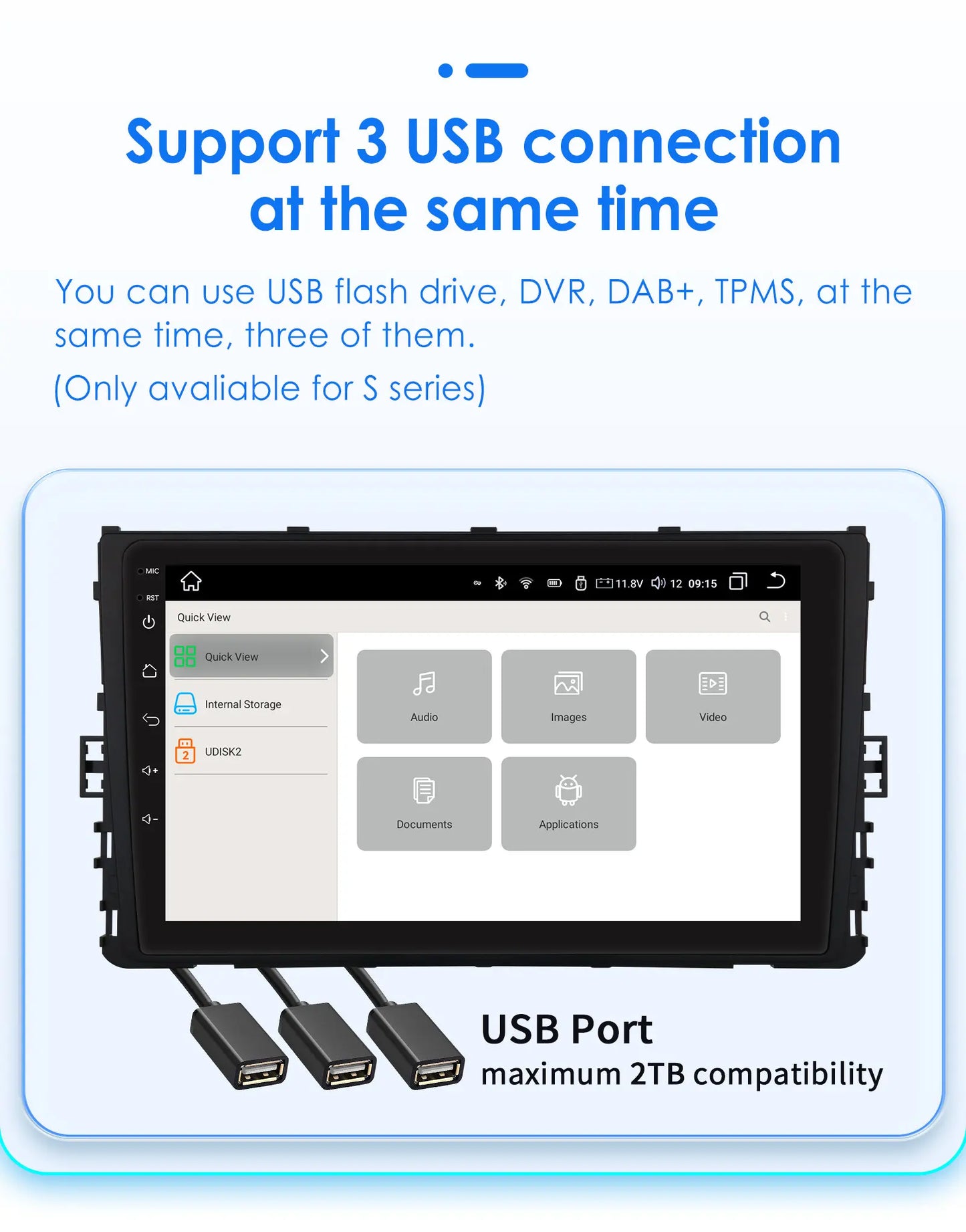 9" 2DIN Android 13 Car Stereo for VW T-Roc T-Cross Polo 2018-2021