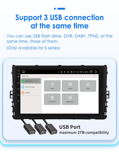 9" 2DIN Android 13 Car Stereo for VW T-Roc T-Cross Polo 2018-2021