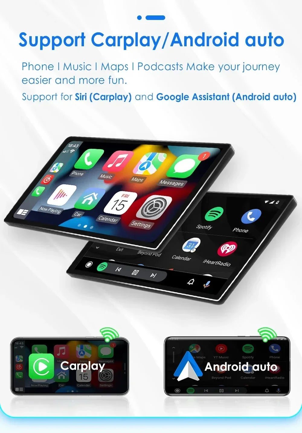 7 Inch 7862 AI 2din Android 13 Car Radio for Fiat 500 2007-2014 with GPS, CarPlay and 4G