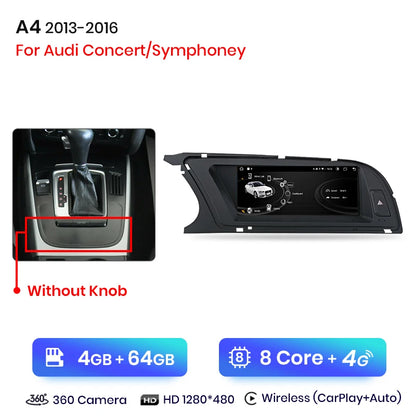 CarPlay Android Auto 8.8" 1 Din for Audi A4L 2009-2016