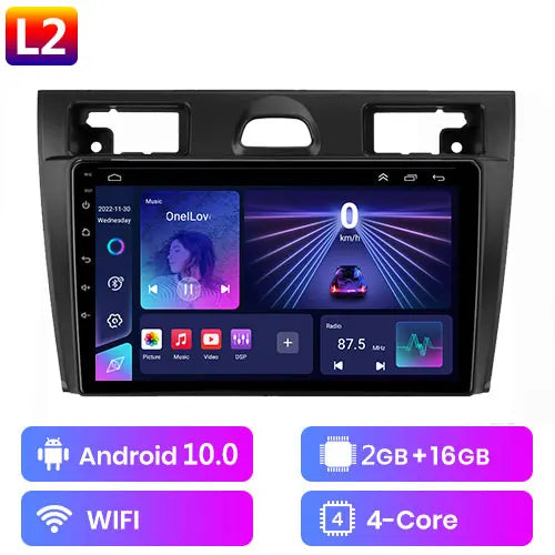 Radio Android 12 CarPlay, 9" 2 Din per Ford Fiesta MK6 2002-2008