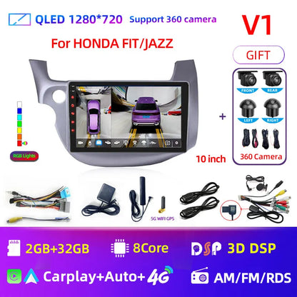 Car radio Honda Fit Jazz 2008-2013 10" Android 12 Double Din