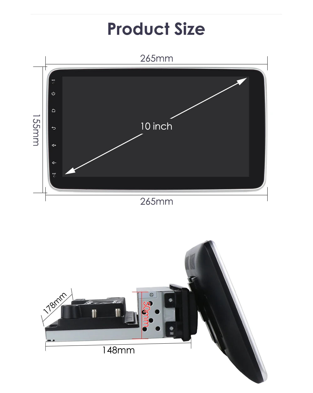 Autoradio 10.1" 1DIN Android Auto con GPS Universal AutoRadioCanario