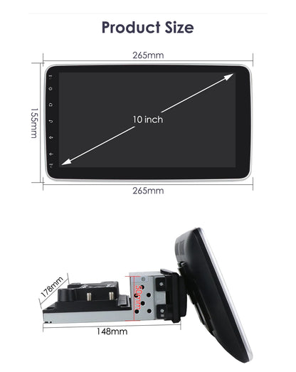 Autoradio 10.1" 1DIN Android Auto con GPS Universal AutoRadioCanario