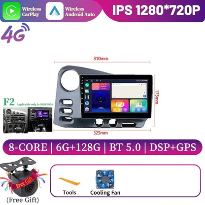 9" Android 14 CarPlay for Toyota Matrix 2003-2008 and Pontiac Vibe 2003-2004