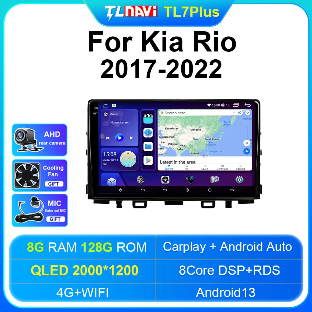 Autoradio stereo Android Auto da 9" per Kia Rio 2017-2022