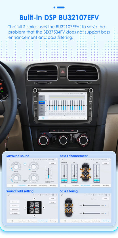 Car radio 8" Android 13 for VW Golf, Passat B7, Polo, Tiguan