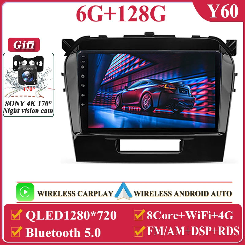 Autoradio Android da 9" per Suzuki Vitara 2017-2020, GPS e CarPlay