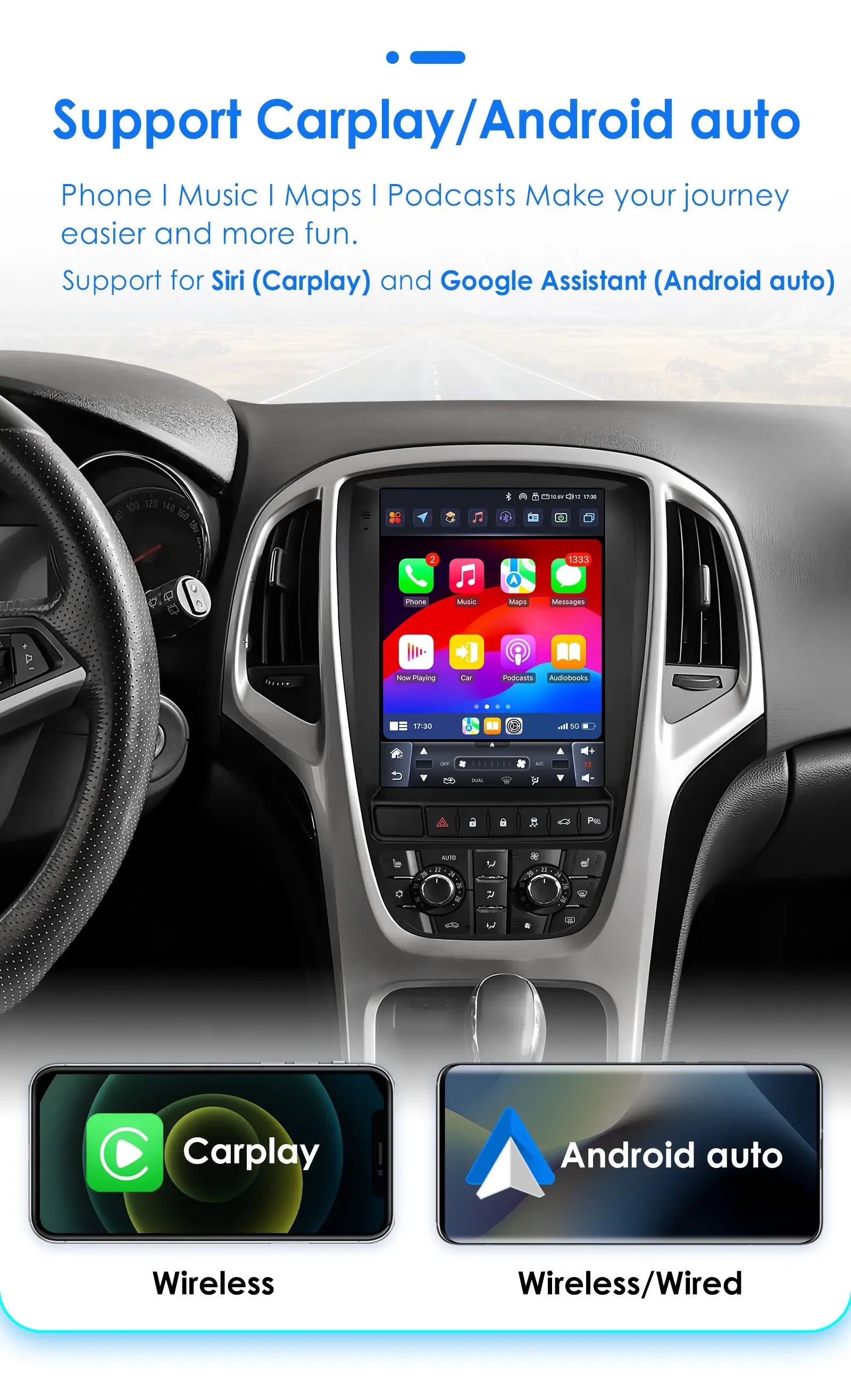 Radio Android 13, 9.7'' Carplay para Opel Astra AutoRadioCanario