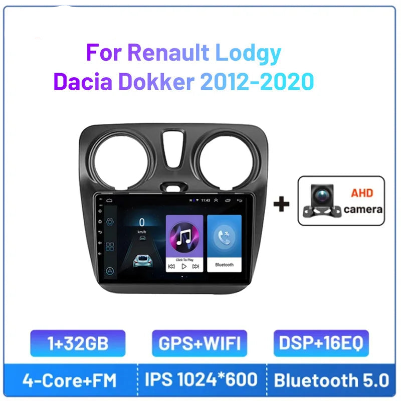 9" 2DIN CarPlay radio for Dacia Lodgy/Dokker 2012-2020