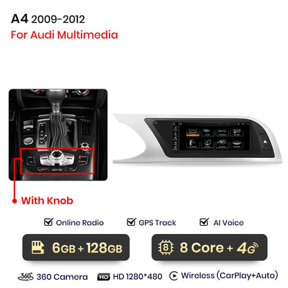 CarPlay Android Auto 8.8" 1 Din for Audi A4L 2009-2016