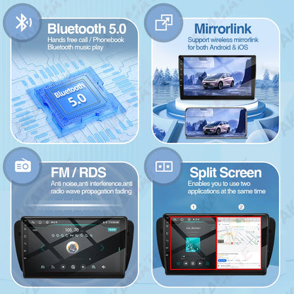 Autoradio Android 2 DIN da 9" per Seat Ibiza