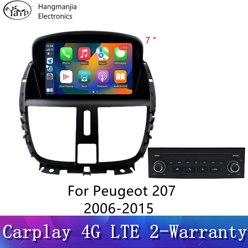 Peugeot 207: Connect 7" CarPlay Android AutoRadioCanario