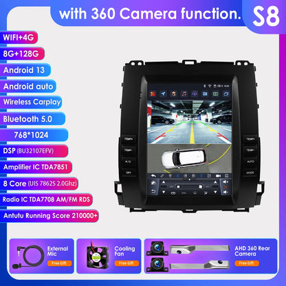 Autoradio Android 13 da 9,7" Double Din per Land Cruiser Prado 120 / Lexus GX470 2002-2009
