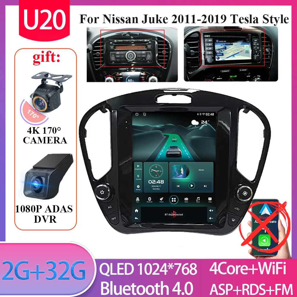Autoradio Tesla 9.7'' Nissan Juke 2011-2019 CarPlay Android Auto
