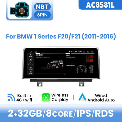 CarPlay 10.25" Multifunction Radio for BMW Series 1, 2, 3, 4 (2011-2016)