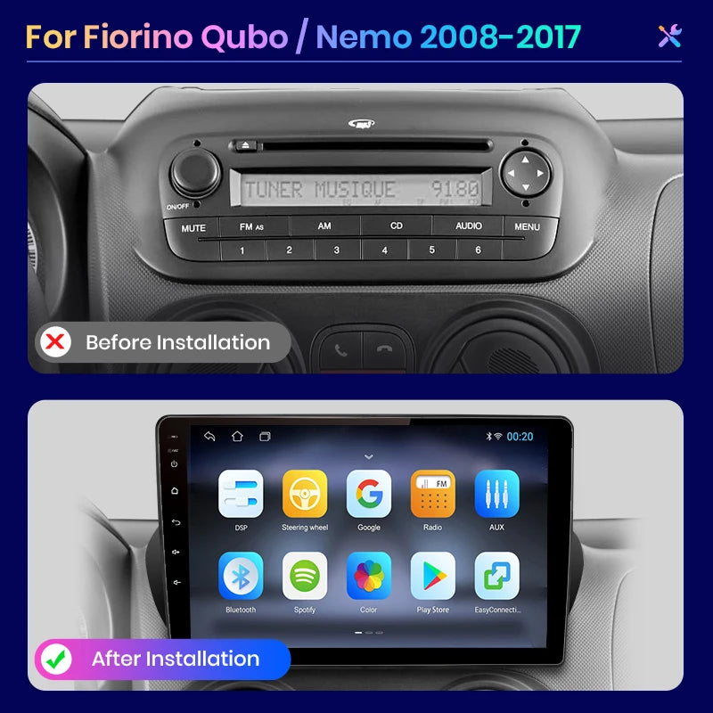 CarPlay 9" AWESAFE for Fiat Fiorino and Citroen Nemo