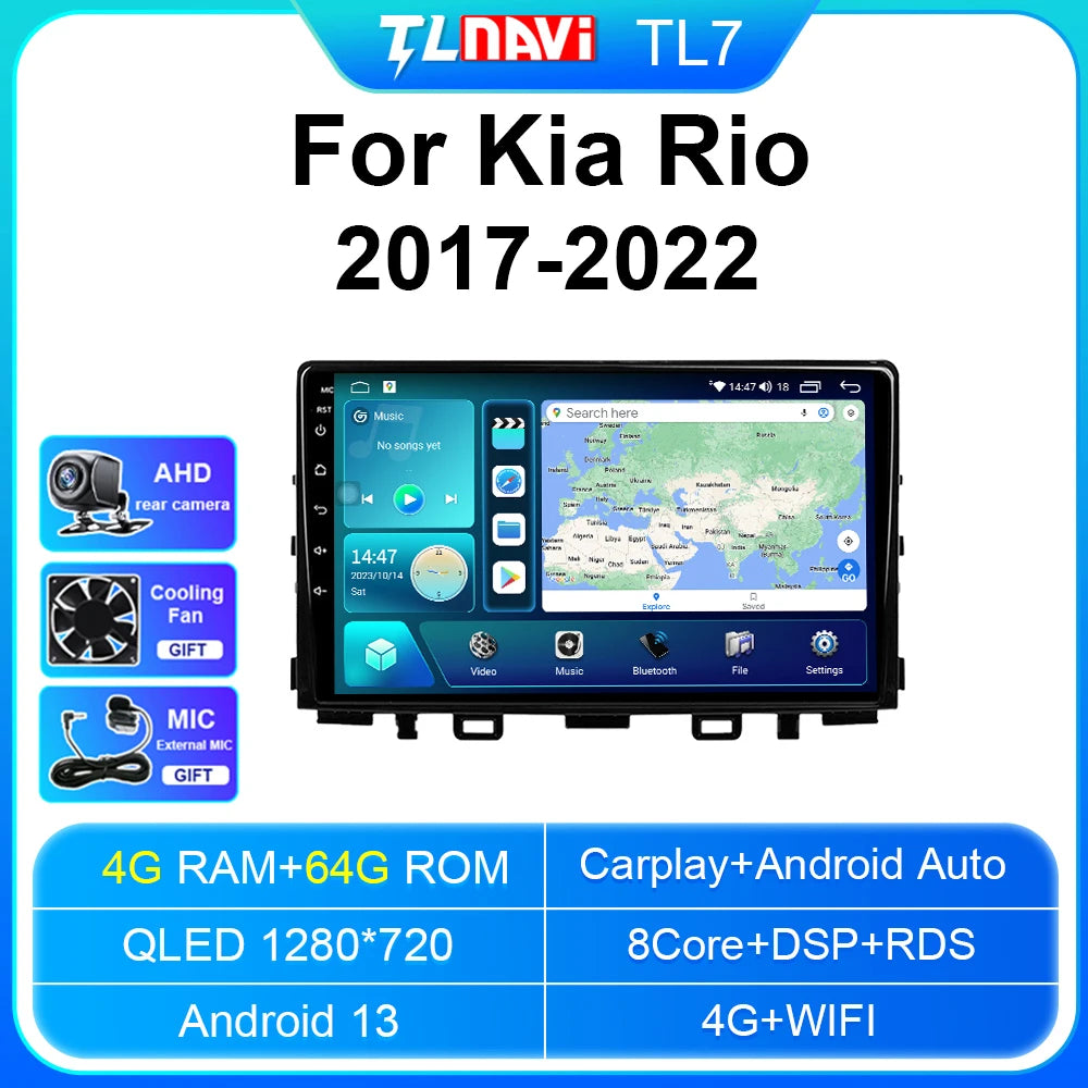 Autoradio stereo Android Auto da 9" per Kia Rio 2017-2022