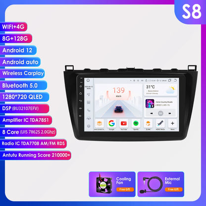 9" 2Din Android 12 CarPlay Radio for Mazda 6 2007-2012