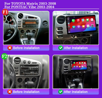 9" Android 14 CarPlay for Toyota Matrix 2003-2008 and Pontiac Vibe 2003-2004