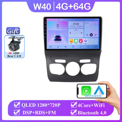 Android 10" Double Din car radio for Citroën C4 2013-2016
