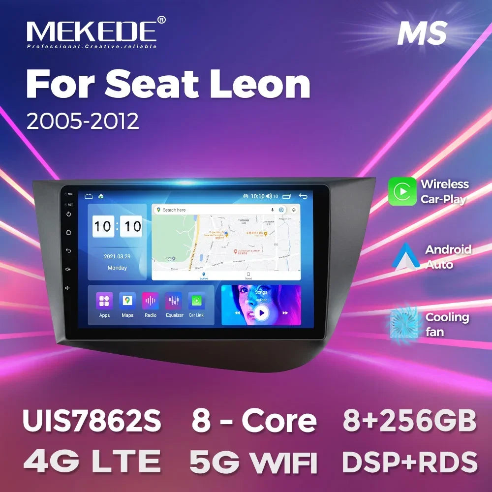 Autoradio Android 2DIN da 9" per Seat Leon 2005-2012