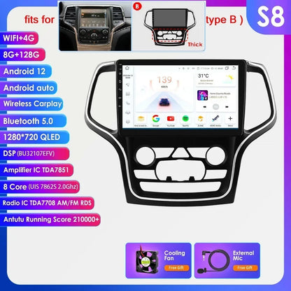 Hizpo 10.1" 2DIN CarPlay Android 13 per Jeep Grand Cherokee 2014-2022