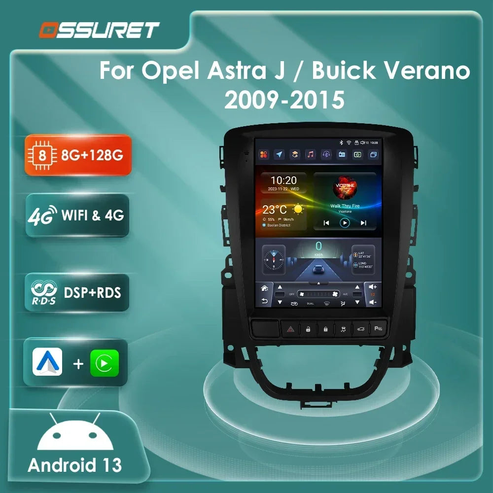 Radio Android 13, 9.7'' Carplay para Opel Astra AutoRadioCanario