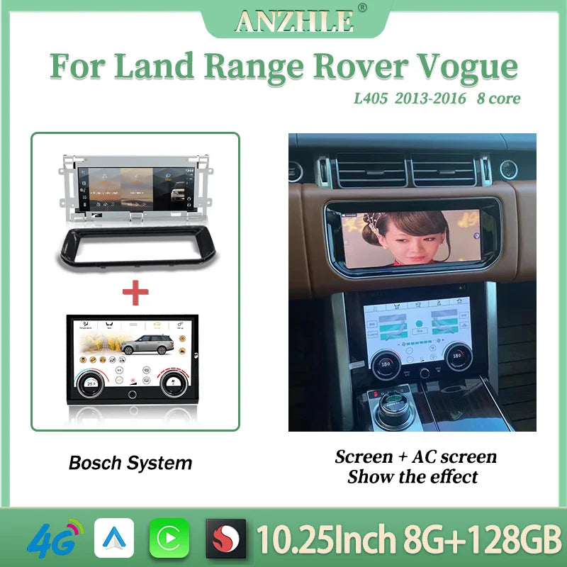 Android 13 10.25" 1 Din car radio for Range Rover Vogue/Sport 2013-2017