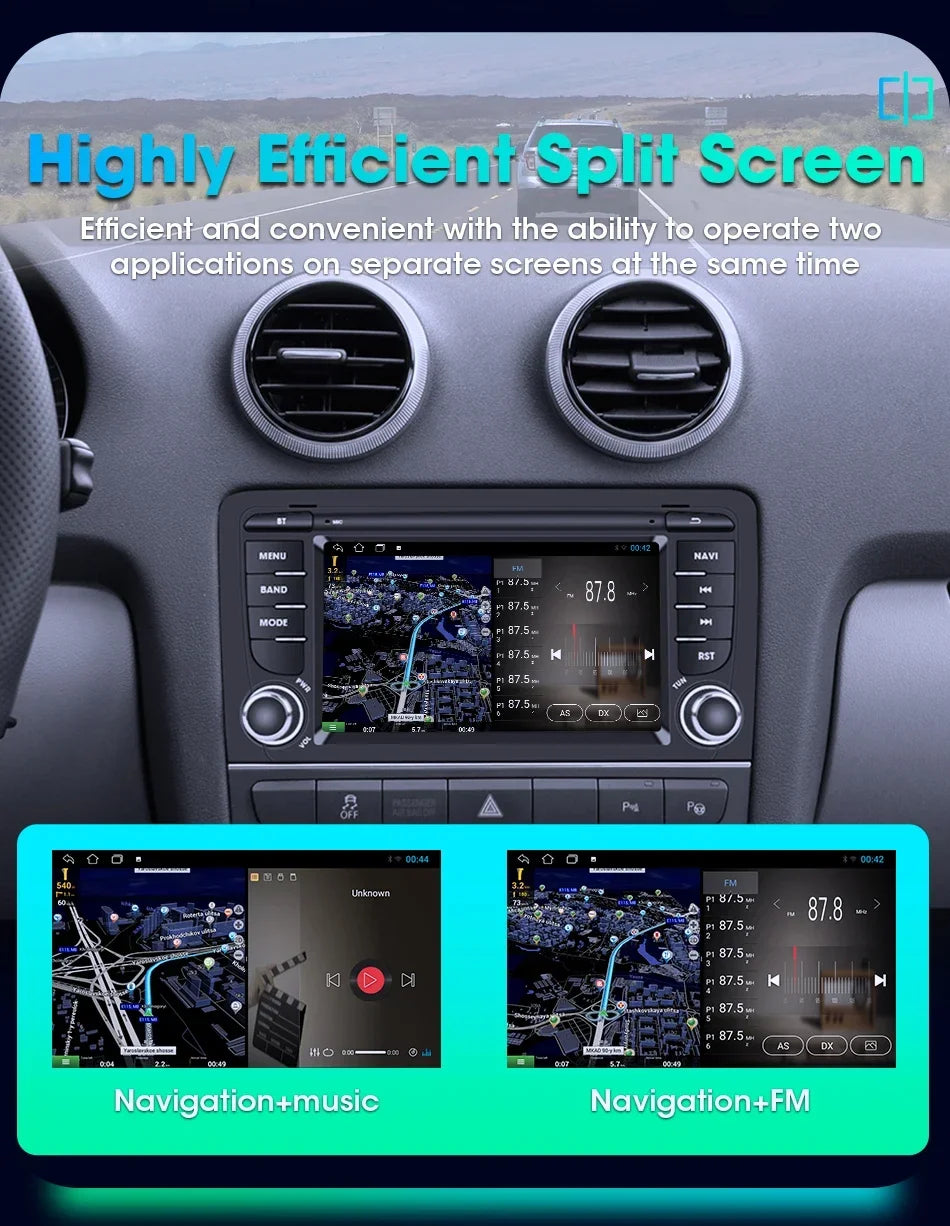 A3 Navigator: Radio 7" Android CarPlay AutoRadioCanario