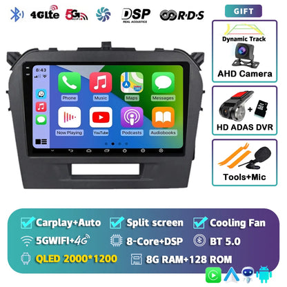 Autoradio 9" Android 14 Carplay para Suzuki Vitara 2015-2019, GPS WiFi+4G