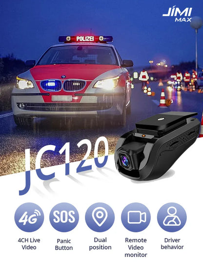 Dashcam JIMIMAX JC120 4G con GPS e streaming live