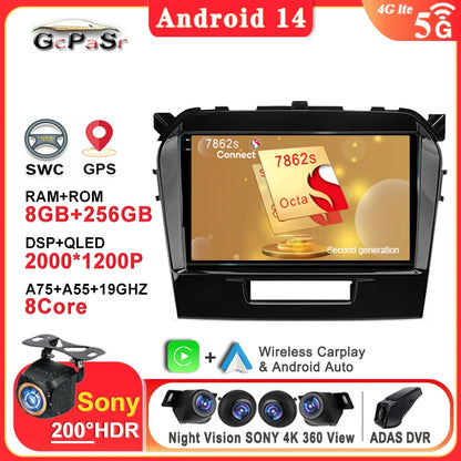 Autoradio Android da 9" per Suzuki Vitara 2017-2020, GPS e CarPlay