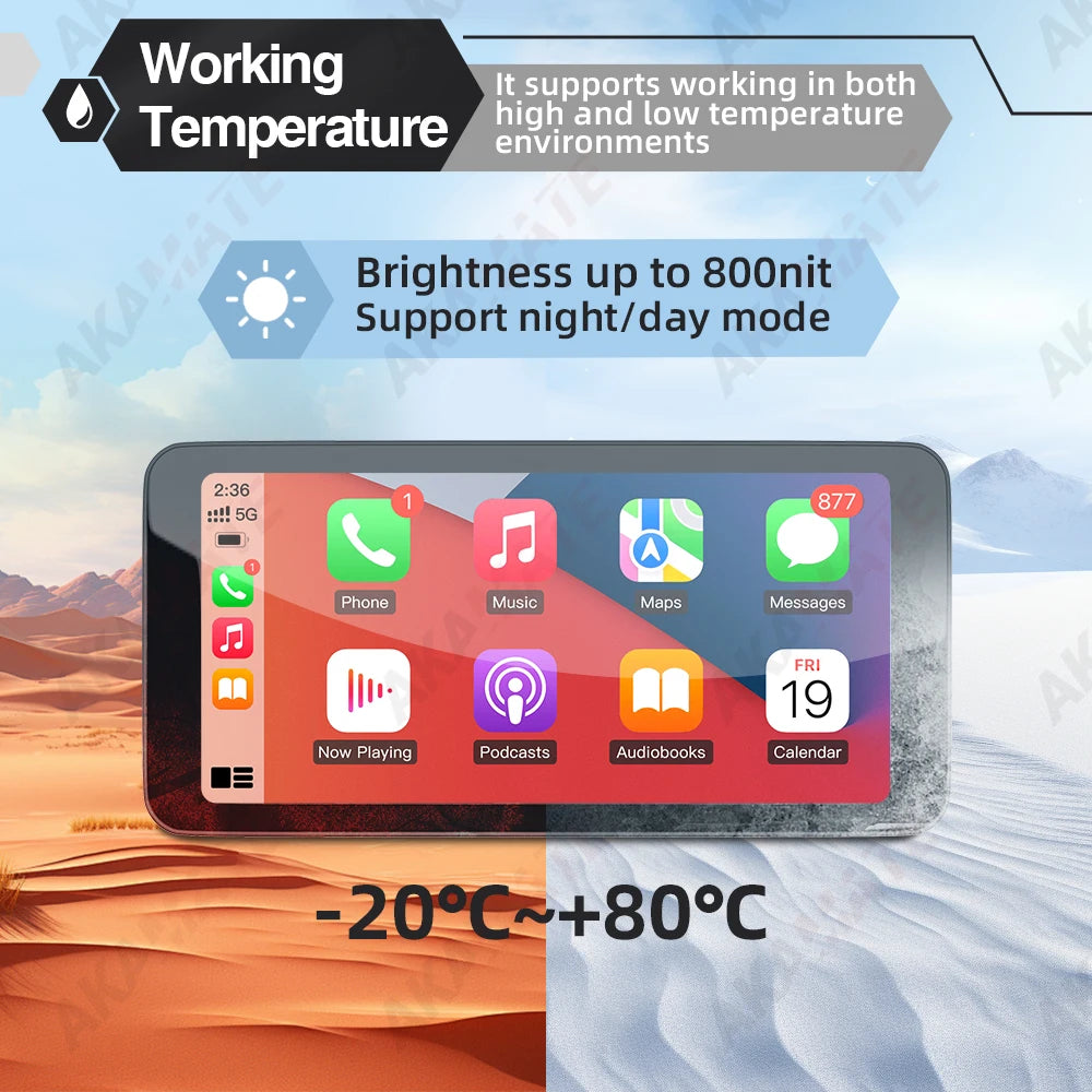 Monitor 6.5" IPX67 CarPlay Moto Android Auto