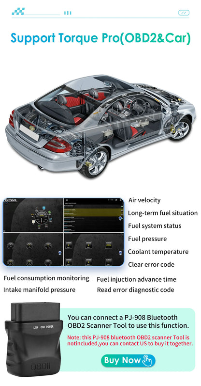Autoradio 10.25" 2 Din Android CarPlay per Mercedes-Benz Classe C W204 S204 2008-2010