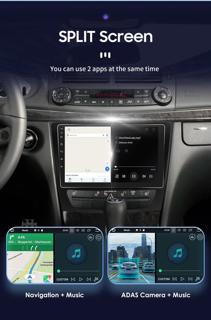 Autoradio Android 12, 9" para Mercedes E-class 2002-2009