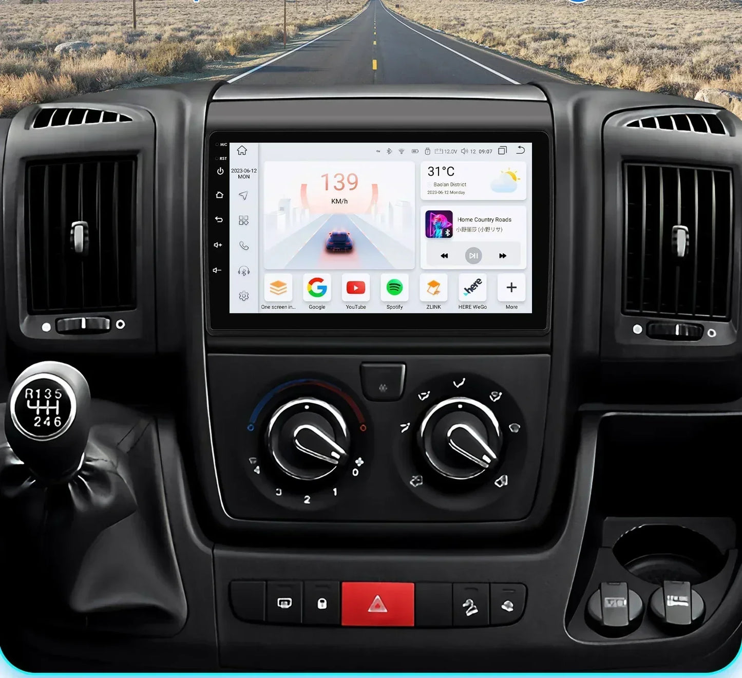 Android 9" CarPlay DSP per Fiat Ducato, Citroen Jumper, Peugeot Boxer
