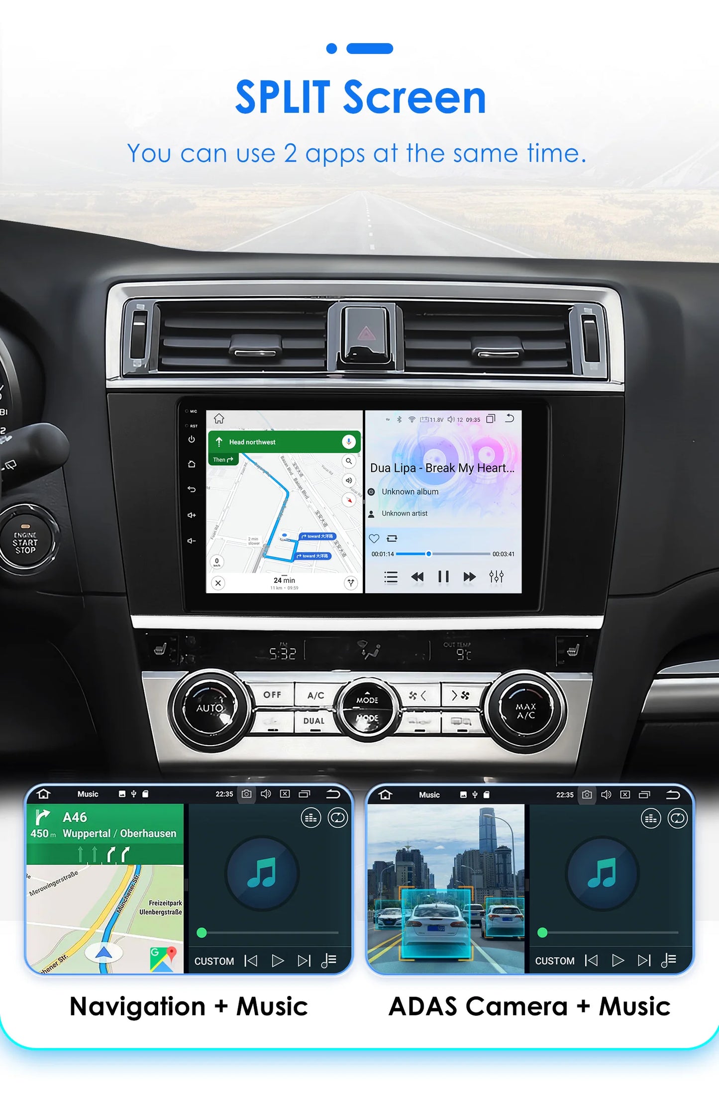 Android 9" 2DIN CarPlay radio for Subaru Legacy 2015-2018