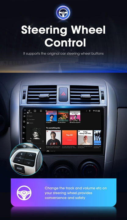 9" 2DIN Android Car Stereo for Toyota Corolla 2006-2012