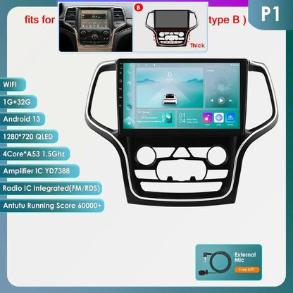 Hizpo 10.1" 2DIN CarPlay Android 13 per Jeep Grand Cherokee 2014-2022
