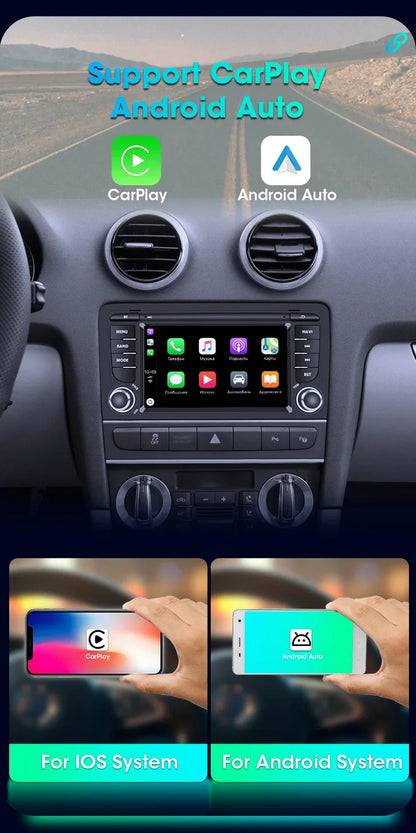 A3 Navigator: Radio 7" Android CarPlay AutoRadioCanario
