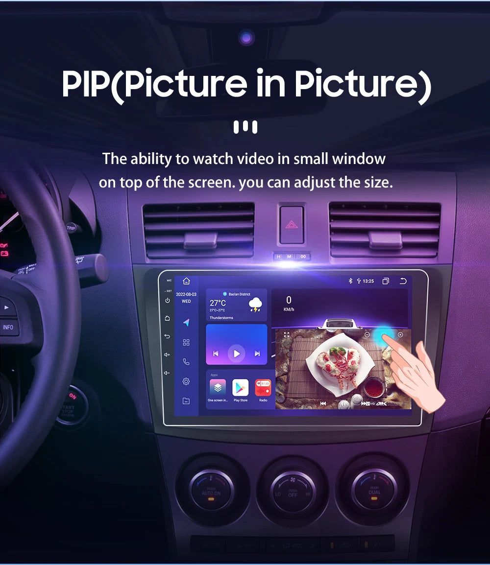 Android 9" Double Din car radio for Mazda 3 2010-2013