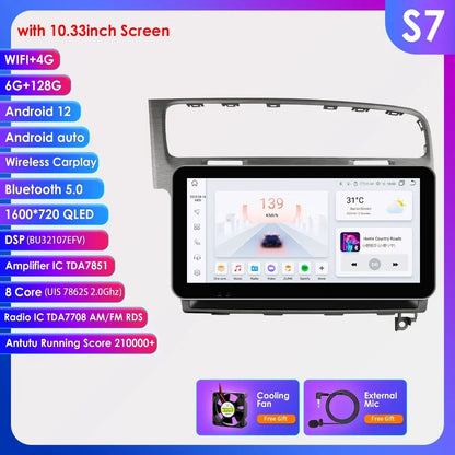 Android 10.1" 2DIN Radio per Volkswagen Golf 7 2013-2017 con CarPlay e 4G
