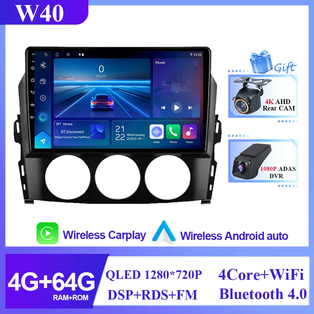 Stereo Mazda MX-5 NC 2005-2015, 9" Android DSP, Wi-Fi, Carplay